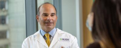 Dr. Schechter with a patient