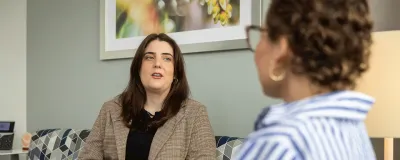 Two women talking